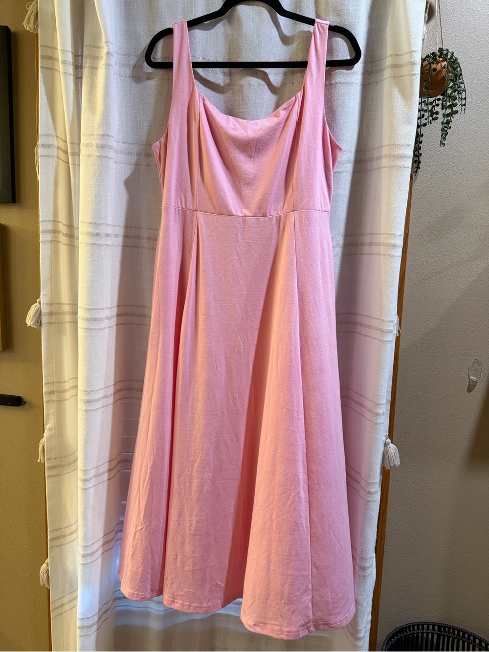 Soft Pink Sleeveless A-Line Dress